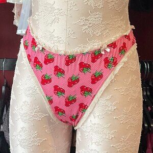 Y2k Vintage sexy little thing Victoria's Secret Strawberry Panties High Size L